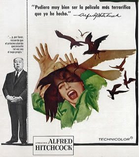 In the movie THE BIRDS, Rod Taylor, Suzanne Pleshette, Tippi Hedren and I run from the devil birds. Jessica Tandy joins the terror and later in the movie I get carried away.
